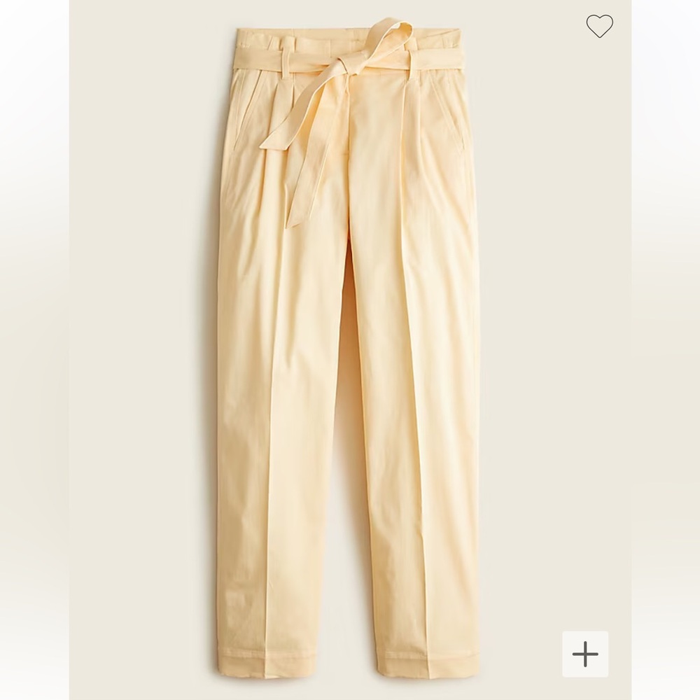 J. Crew Cream Tie-Waist Trousers